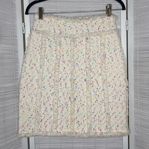 Edward Achour Paris Tweed Skirt Off White Size 36 (French, US 4) - Picture 1 of 8